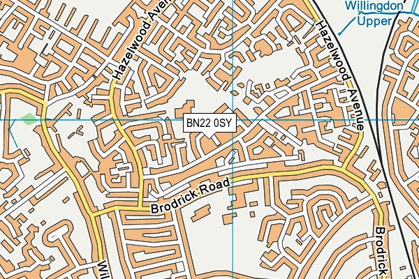 BN22 0SY map - OS VectorMap District (Ordnance Survey)
