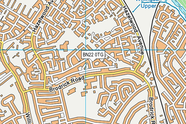 BN22 0TG map - OS VectorMap District (Ordnance Survey)