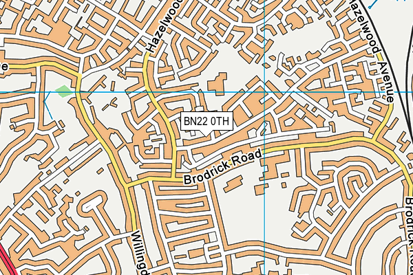 BN22 0TH map - OS VectorMap District (Ordnance Survey)