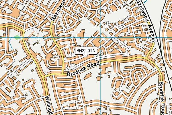 BN22 0TN map - OS VectorMap District (Ordnance Survey)