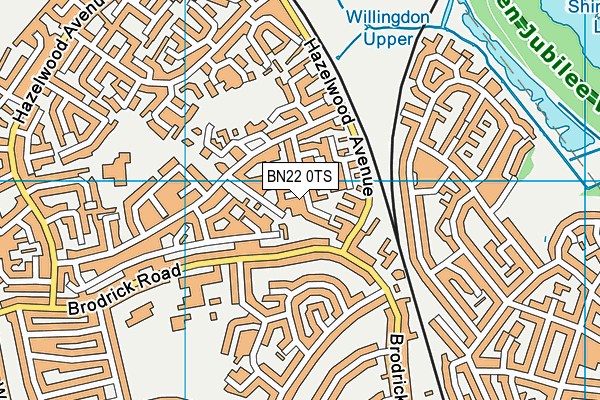 BN22 0TS map - OS VectorMap District (Ordnance Survey)