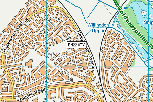 BN22 0TY map - OS VectorMap District (Ordnance Survey)