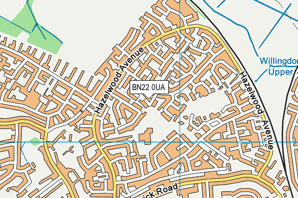 BN22 0UA map - OS VectorMap District (Ordnance Survey)