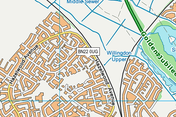 BN22 0UG map - OS VectorMap District (Ordnance Survey)