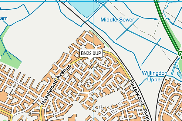 BN22 0UP map - OS VectorMap District (Ordnance Survey)