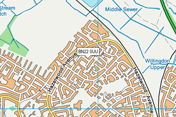 BN22 0UU map - OS VectorMap District (Ordnance Survey)
