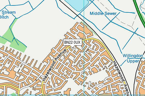 BN22 0UX map - OS VectorMap District (Ordnance Survey)