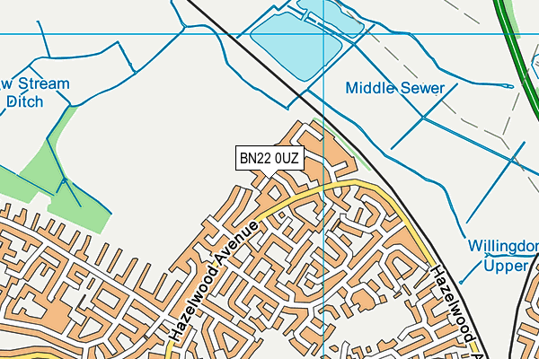 BN22 0UZ map - OS VectorMap District (Ordnance Survey)