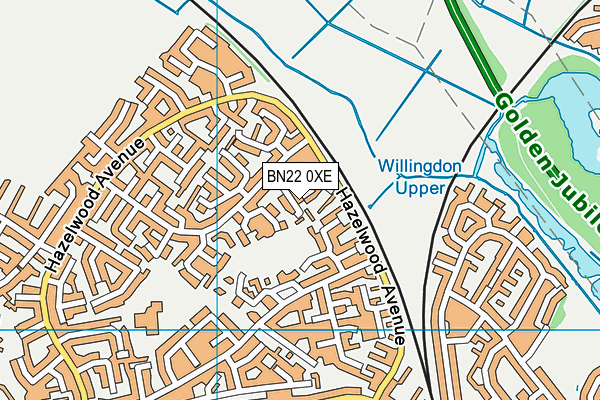 BN22 0XE map - OS VectorMap District (Ordnance Survey)