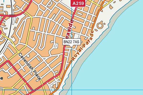 BN22 7AS map - OS VectorMap District (Ordnance Survey)