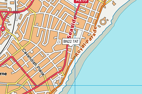 BN22 7AT map - OS VectorMap District (Ordnance Survey)