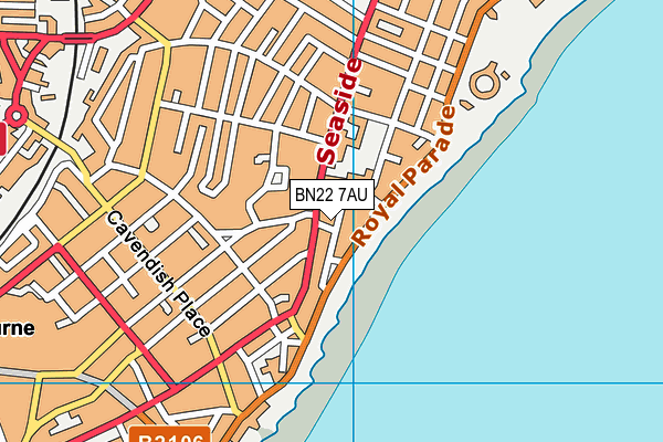 BN22 7AU map - OS VectorMap District (Ordnance Survey)
