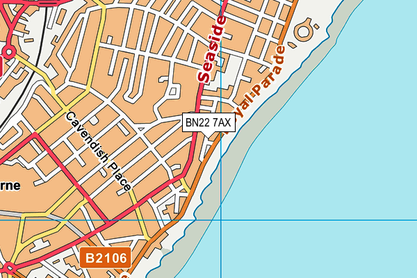 BN22 7AX map - OS VectorMap District (Ordnance Survey)