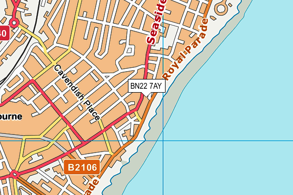 BN22 7AY map - OS VectorMap District (Ordnance Survey)