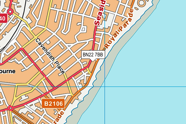 BN22 7BB map - OS VectorMap District (Ordnance Survey)