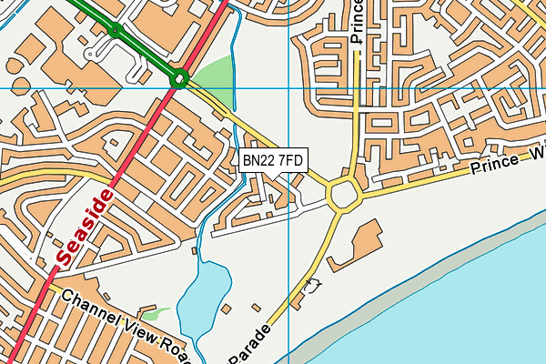 BN22 7FD map - OS VectorMap District (Ordnance Survey)