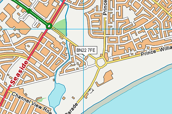 BN22 7FE map - OS VectorMap District (Ordnance Survey)