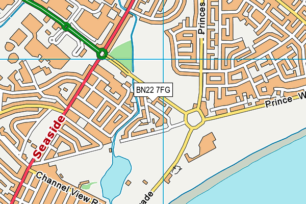 BN22 7FG map - OS VectorMap District (Ordnance Survey)