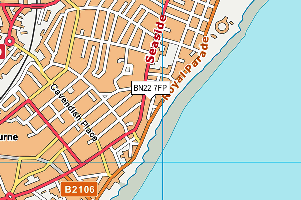 BN22 7FP map - OS VectorMap District (Ordnance Survey)