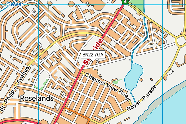 BN22 7GA map - OS VectorMap District (Ordnance Survey)