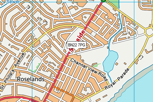 BN22 7PG map - OS VectorMap District (Ordnance Survey)