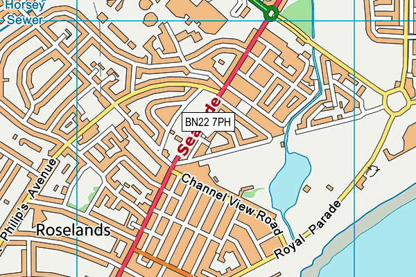 BN22 7PH map - OS VectorMap District (Ordnance Survey)