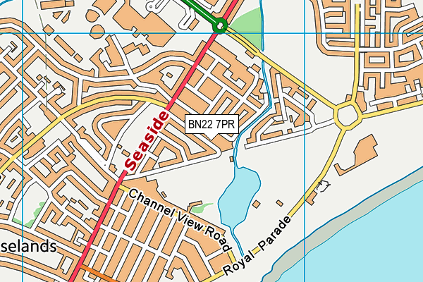 BN22 7PR map - OS VectorMap District (Ordnance Survey)