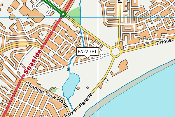 BN22 7PT map - OS VectorMap District (Ordnance Survey)