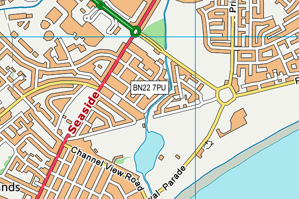BN22 7PU map - OS VectorMap District (Ordnance Survey)