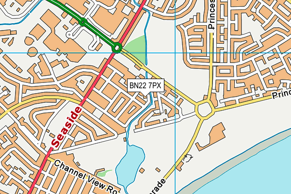 BN22 7PX map - OS VectorMap District (Ordnance Survey)