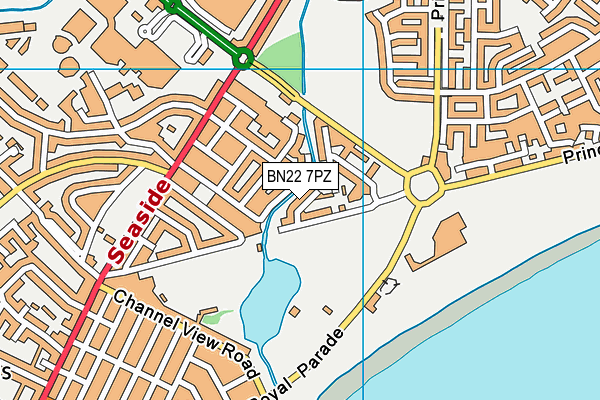 BN22 7PZ map - OS VectorMap District (Ordnance Survey)