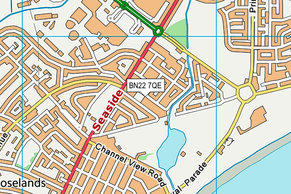 BN22 7QE map - OS VectorMap District (Ordnance Survey)