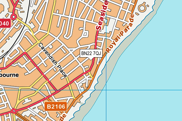 BN22 7QJ map - OS VectorMap District (Ordnance Survey)