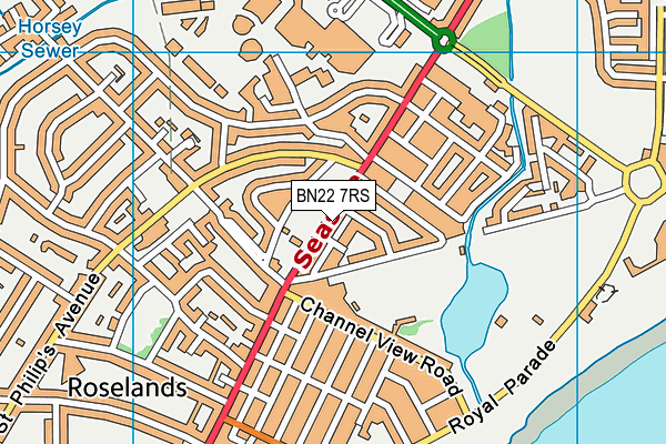 BN22 7RS map - OS VectorMap District (Ordnance Survey)