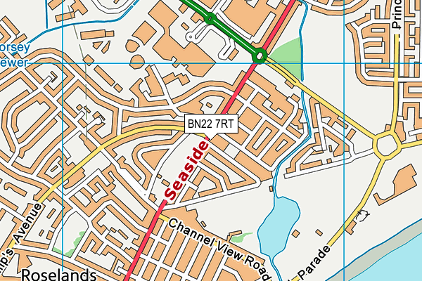 BN22 7RT map - OS VectorMap District (Ordnance Survey)