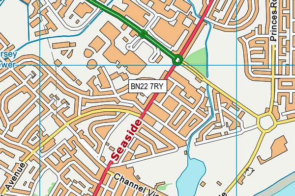 BN22 7RY map - OS VectorMap District (Ordnance Survey)