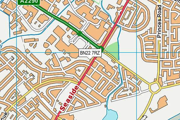 BN22 7RZ map - OS VectorMap District (Ordnance Survey)