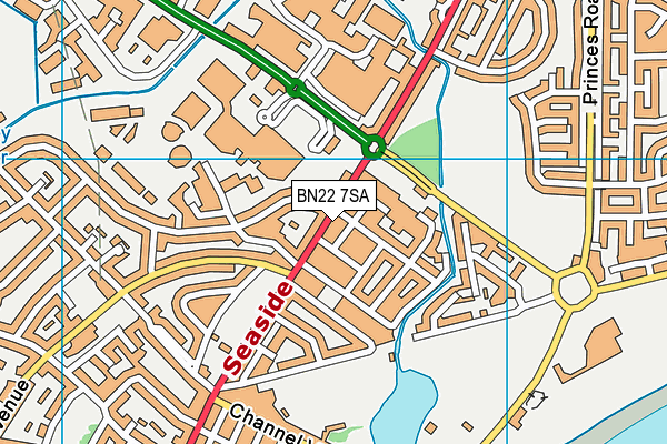 BN22 7SA map - OS VectorMap District (Ordnance Survey)