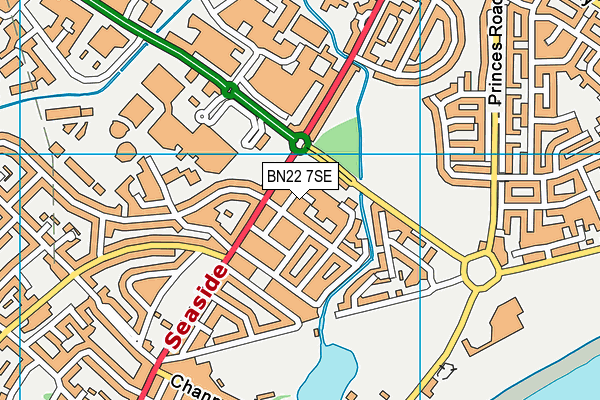 BN22 7SE map - OS VectorMap District (Ordnance Survey)