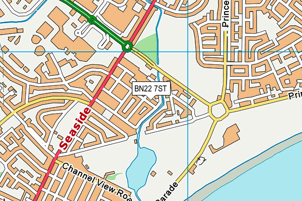 BN22 7ST map - OS VectorMap District (Ordnance Survey)