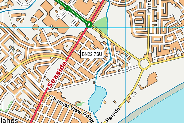 BN22 7SU map - OS VectorMap District (Ordnance Survey)