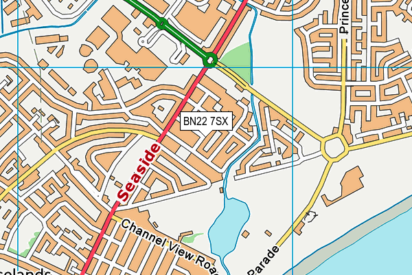 BN22 7SX map - OS VectorMap District (Ordnance Survey)