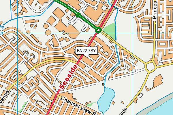 BN22 7SY map - OS VectorMap District (Ordnance Survey)
