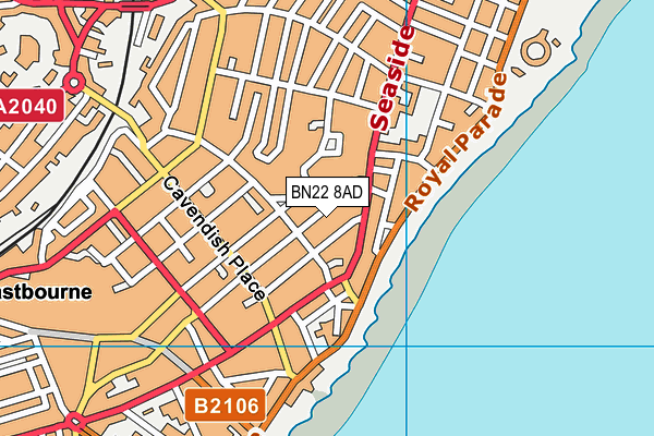 BN22 8AD map - OS VectorMap District (Ordnance Survey)