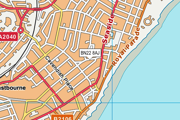 BN22 8AJ map - OS VectorMap District (Ordnance Survey)