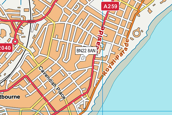 BN22 8AN map - OS VectorMap District (Ordnance Survey)