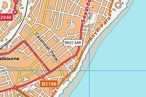 BN22 8AR map - OS VectorMap District (Ordnance Survey)