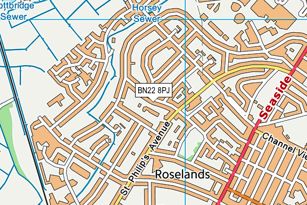 BN22 8PJ map - OS VectorMap District (Ordnance Survey)