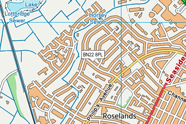 BN22 8PL map - OS VectorMap District (Ordnance Survey)
