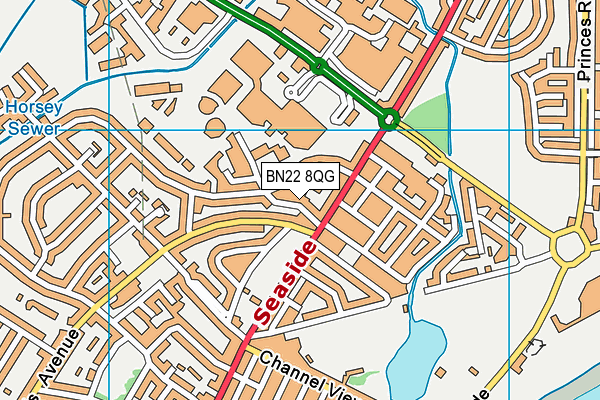 BN22 8QG map - OS VectorMap District (Ordnance Survey)